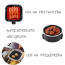 Kit 2unds Tapete Airfryer Silicone Antiaderente Reutilizável Redondo - 2