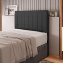 Ver imagem 3 de Cabeceira Cama Box Casal Queen Size Ivana 160cm Sintético Preto