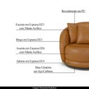 Ver imagem 3 de Kit 2 Poltronas Decorativas Base Giratória Galáxia com Almofadas PU Caramelo G45 - Gran Belo
