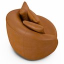Ver mais imagens de Kit 2 Poltronas Decorativas Base Giratória Galáxia com Almofadas PU Caramelo G45 - Gran Belo
