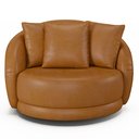 Ver imagem 7 de Kit 2 Poltronas Decorativas Base Giratória Galáxia com Almofadas PU Caramelo G45 - Gran Belo