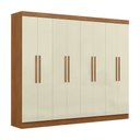 Ver imagem 1 de Guarda-roupa Casal Monte 8 Portas 4 Gavetas 100% Mdf Cinamomo/off White - Pnr Móveis