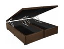 Ver imagem 1 de Cama Box Baú Casal Convencional Suede Marrom Bipartido com Pistão a Gás - 138x188x41