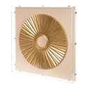 Ver imagem 2 de Quadro Decorativo Franzido Redondo Dourado 50x50x5 cm - D’Rossi