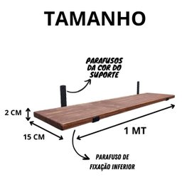 Prateleira Industrial Mão Francesa Madeira Maciça 1mt X 15:ipe - 5
