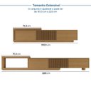 Ver imagem 5 de Rack Extensível Ripado TV 60 Polegadas Planejado 220cm Aruá CabeCasa MadeiraOriginals Marrom Jatobá