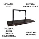 Ver imagem 4 de Nicho Industrial Suspenso Cozinha Prateleira Pinus Quadrado