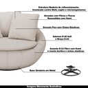 Ver imagem 4 de Kit 2 Poltronas Decorativas Giratória Sala de Estar Afrodite Linho Bege Claro - Gran Belo