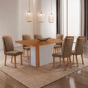 Ver imagem 1 de Mesa de Jantar Isadora 180 cm Tampo MDF Laminado Canto Copo com 6 Cadeiras Aline