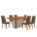 Ver imagem 2 de Mesa de Jantar Isadora 180 cm Tampo MDF Laminado Canto Copo com 6 Cadeiras Aline