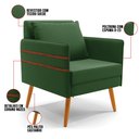Ver imagem 6 de Kit 01 Namoradeira 02 Lugares e 02 Poltronas Mari Suede Pés Palito Castanho - D’RossiVerde
