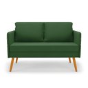 Ver imagem 3 de Kit 01 Namoradeira 02 Lugares e 02 Poltronas Mari Suede Pés Palito Castanho - D’RossiVerde