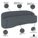 Ver imagem 3 de Sofá 3 Lugares para Sala de Estar Living 210cm Theo D06 Linho Mescla Chumbo - Mpozenato