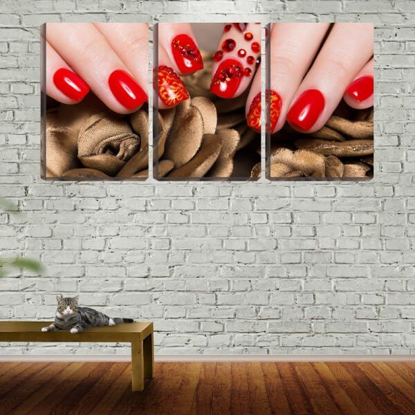 Quadro Decorativo 68x126 unhas texturadas manicure - 2