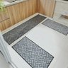 Tapete Carpete Passadeira Cozinha Trama Jogo 3 Peças Cinza - 4