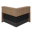 Ver imagem 1 de Mesa Balcao Atendimento Recepcao Tampo Tamburato 148x148 cm Nogal Preto Artany