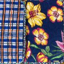Ver imagem 1 de Lugar Americano Quiltado Dupla Face Floral E Verso Xadrez Com Listra – Unidade Azul