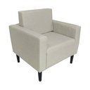 Ver imagem 2 de Kit 2 Poltronas Estofadas Decorativas Para Recepção Leticia Slim Suede Bege - LM DECOR