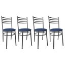 Ver imagem 1 de Kit Conjunto 4 Cadeiras para Cozinha Mesa Jantar Bar Lanchonete Restaurante Preta Estofado Oceano