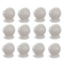 Ver imagem 1 de Kit com 12 Puxadores Gavetas Cômodas Portas Bolinha Plástico Cor:branco