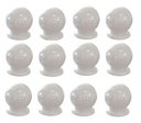 Ver imagem 1 de Kit com 12 Puxadores Gavetas Cômodas Portas Bolinha Plástico Cor:branco
