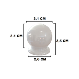 Kit com 12 Puxadores Gavetas Cômodas Portas Bolinha Plástico Cor:branco - 2