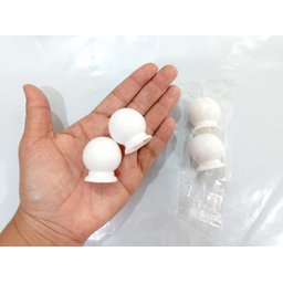 Kit com 12 Puxadores Gavetas Cômodas Portas Bolinha Plástico Cor:branco - 3