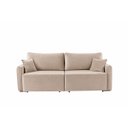 Ver imagem 1 de Sofa Cama 3 Lugares 2,00 m Pé de Madeira Los Angeles:Capuccino/Veludo