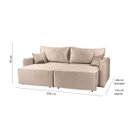 Ver imagem 2 de Sofa Cama 3 Lugares 2,00 m Pé de Madeira Los Angeles:Capuccino/Veludo