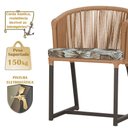 Ver imagem 4 de Mesa com 6 Cadeiras de Jantar Roma 120cm e Noronha em Alumínio Marrom Corda Náutica Estofado 6 Trama