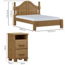 Ver imagem 5 de Cama Casal Classica 02 Mesas de Cabeceira Madeira Maciça Milani Store Freijo