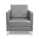 Ver imagem 2 de Poltrona Helena Decorativa Clinica Recepção Corino:cinza