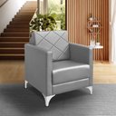 Ver imagem 1 de Poltrona Helena Decorativa Clinica Recepção Corino:cinza