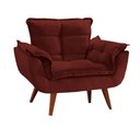 Ver imagem 2 de Conjunto 2 Poltronas Para Sala Opala Pés Palito Suede Ulisses Decor:Marsala