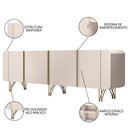 Ver imagem 5 de Balcão Buffet Piacente Com Cristaleira Alvora H01 Off White - Mpozenato HB Móveis