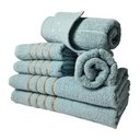 Ver imagem 1 de Jogo de Toalhas 2 Banho 2 Rosto 2 Piso - 6 Pçs Montreal 100% Algodão - Verde Claro