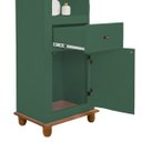 Ver imagem 5 de Estante Torre 02 Prateleiras 1 Gaveta 1 Porta Pés Luiz Xv 50104 - Verde Musgo/imbuia Glazer