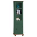 Ver imagem 1 de Estante Torre 02 Prateleiras 1 Gaveta 1 Porta Pés Luiz Xv 50104 - Verde Musgo/imbuia Glazer