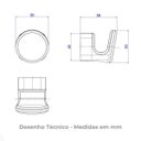 Ver imagem 4 de Cabide Deca You 2060.mr104.mt Marrom Fosco Deca