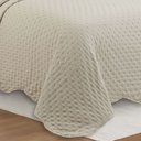 Ver imagem 2 de Kit Cobre Leito Bold Bicolour Queen Micropercal 300 Fios Colcha Dupla Face 3 Peças Damasco