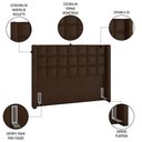 Ver imagem 5 de Cabeceira Cama Box Queen 160cm Pisa e Recamier Neville P02 Sintético Marrom - Mpozenato
