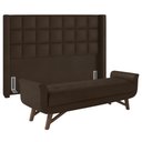 Ver imagem 1 de Cabeceira Cama Box Queen 160cm Pisa e Recamier Neville P02 Sintético Marrom - Mpozenato