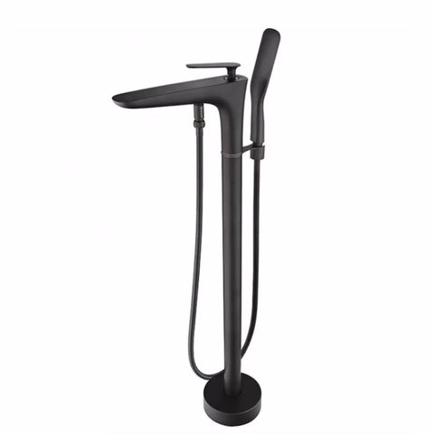 Misturador Monocomando de Piso para Banheira Preto