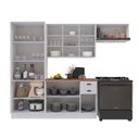 Ver imagem 4 de Cozinha Modulada 4 Peças Cristaleira Balcão com Tampo 2 Aéreos 100% MDF com Rodapé Bari