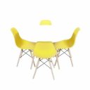 Ver imagem 1 de Conjunto Mesa Eames Branca 110cm e 4 Cadeiras Eames PP Amarela