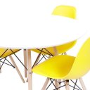 Ver imagem 2 de Conjunto Mesa Eames Branca 110cm e 4 Cadeiras Eames PP Amarela