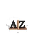 Ver imagem 5 de SUPORTE APOIADOR DE LIVROS ESTANTE E PRATELEIRA ORGANIZA LIVROS A-Z PRETO DECORAVEL EM MADEIRA