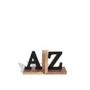 Ver imagem 3 de SUPORTE APOIADOR DE LIVROS ESTANTE E PRATELEIRA ORGANIZA LIVROS A-Z PRETO DECORAVEL EM MADEIRA