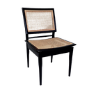 Ver imagem 1 de Cadeira em Madeira Encosto e Assento Tela Sextavada Sem Braço Preta