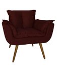 Ver imagem 1 de Poltrona Decorativa Estofada Para Salão de Beleza Opala Suede Vermelho Bordo - LM DECOR